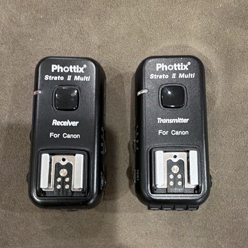 Phottix Strato II Multi Wireless Radio Flash Trigger Set Canon TX RX Hot Shoe