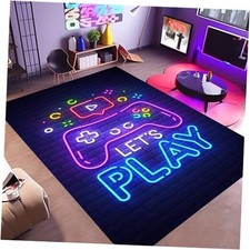Gamer Rug for Game Room 5'x7' Non-Slip 3D Cool Printed Gaming Rugs for Bedroom