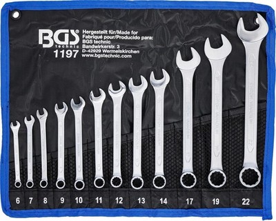 BGS 1197 | Maul-Ringschlüssel-Satz | 12-tlg. | SW 6 - 22 mm