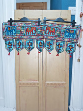 HANDMADE INDIAN DOOR/WALL TORAN EMBROIDERED HANGING ANIMAL TEMPLE