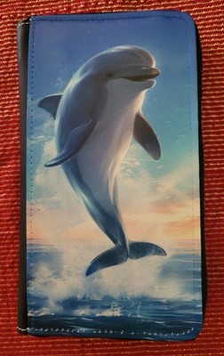 Dolphin Clutch 8 X 5 Zipper Closure with Wrist Strap. Fits ID's and Credit Cards
