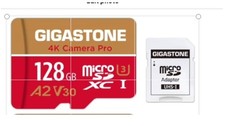 NEW SEALED $60 GIGASTONE 128GB Micro SD Card, 4K Video WITH ADAPTER