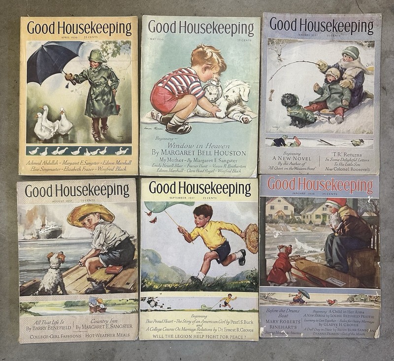 Lot Of 6 -  Good Housekeeping Magazine 1936-1938, Norman Rockwell