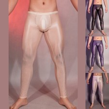 Leggings ultra sottili alla moda vedi attraverso pantaloni lunghi per uomo intimo trasparente