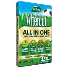 Aftercut All In One Lawn Fertiliser 11.44kg Triple Action Weed Moss Control 350m