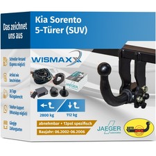ANHÄNGERKUPPLUNG abnehmbar für Kia Sorento JC BL02-06 +13pol E-Satz spezifisch