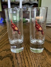 Two Wild Turkey Bourbon Whiskey Shot Glass - 4" Tall vintage