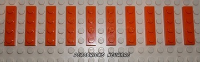 Lego Basic 10 Platten 1x4 orange #3710 NEUWARE