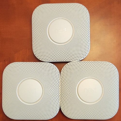 Google Nest Protect Hardwired Smoke/CO2 Detectors Lot Of 3 (04/27,05/26,06/26)