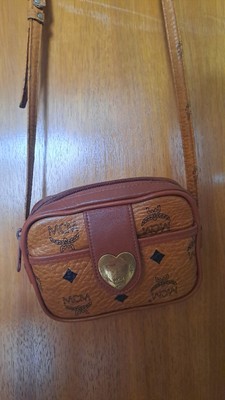 MCM Mini Crossbody Bag Visetos Cognac   Herzverschluss   Vintage   Guter Zustand