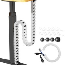 52 Inch Vertebrae Cable Management, White Under Desk Vertebrae Cable Manageme...