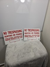 2 No Trespassing Hunting Fishing Aluminum Signs 10 x 14 COLE- 03-6183  FREESHIP