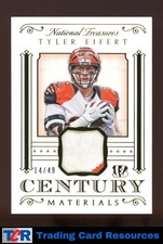 2015 Panini National Treasures #CM-TE Tyler Eifert Century Materials Prime #/49