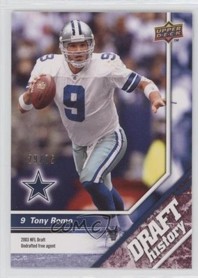 2009 Upper Deck Draft Edition Draft History Burgundy 29/75 Tony Romo #156 0b2