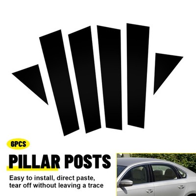 For VW Passat Sedan 2011-2019 Black Pillar Posts Door Window Cover Trim 6PC/Set