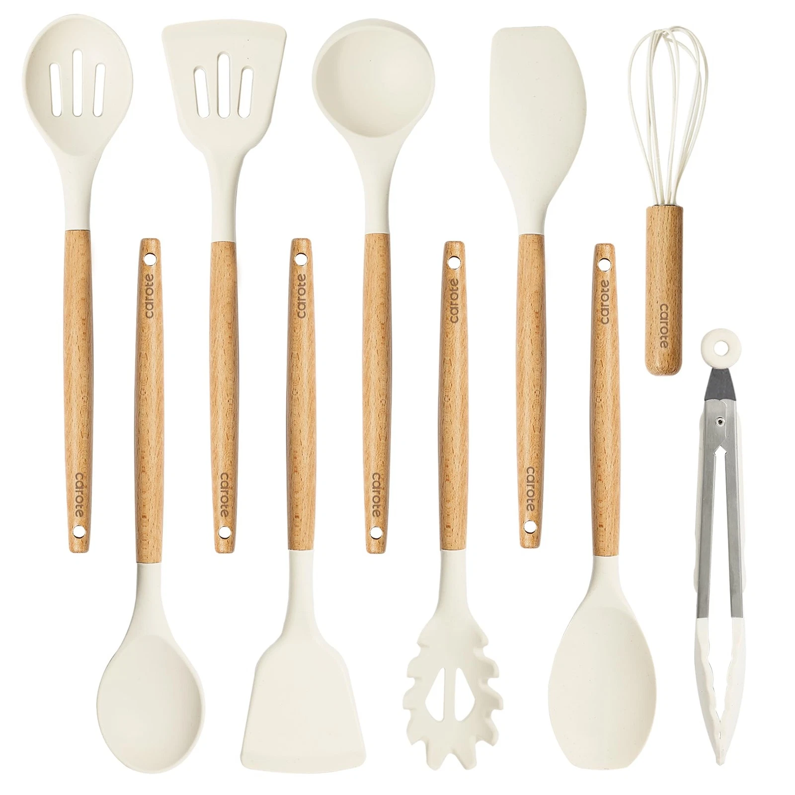Silicone Cooking Utensils Set, Kitchen Utensils Set 10 Pcs for cooking, BPA F...