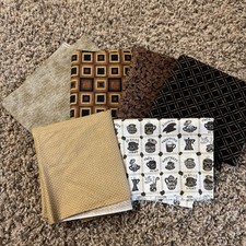 Quilting Cotton Fabric Coffee Theme Moda RJR Benartex 100"x 42" Total Lot