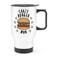 VerrüCkte Hamburger Mann Stars Reisetasse Tasse Mit Griff Fast Food Lustig Spass