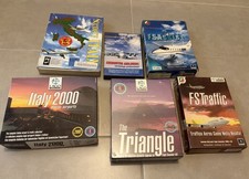 6 PC WIN BIG BOX FLIGHT SIMULATOR MICROSOFT SCENARI TRIANGLE FSASSIST FSTRAFFIC