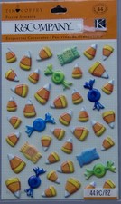 K Company 44 pcs Halloween Candy Corn Pillow Scrapbook Stickers