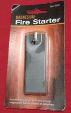 Emergency Fire Starter Magnesium Block & Flint Rod w/ Steel Striker