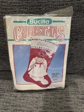 NEW Bucilla 82514 Christmas Felt Jumbo Stocking Kit Angel Bear Vintage