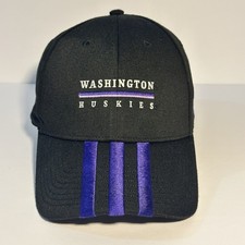 Washington Huskies Hat Cap StrapBack Adidas NCAA Black Purple Mens PreOwned