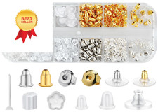 12 Styles 600 Pcs Earring Backs for Studs, Clear Plastic Earrings 12 style