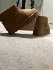 UGG CLASSIC MINI PLATFORM [1134991 Ankle Sheepskin Boots Women's UK6 CHESTNUT