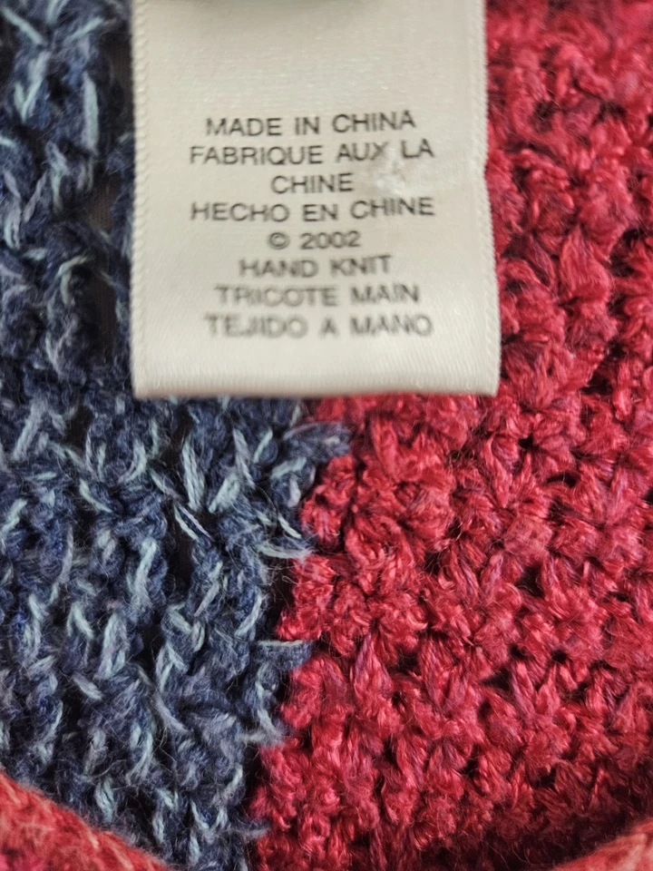 Susan Bristol Cardigan Women's Small Patchwork Y2K Hand Knit Colorful Vintage S - Image 4 of 4