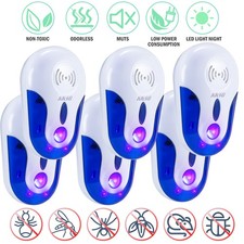 1 6Pcs Ultrasonic Electronic Indoor Pest Bugs Insect Mice Rat Control Repeller