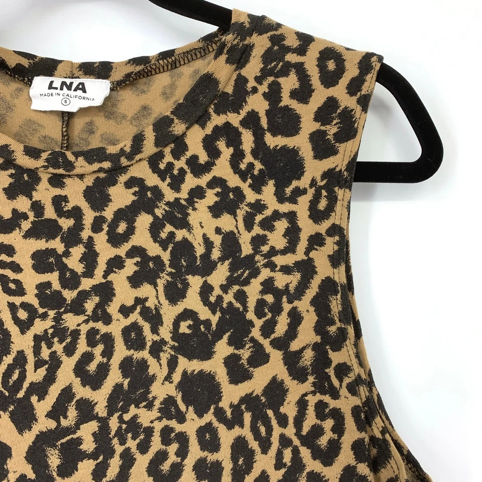 LNA женский размер маленький гепард печать Майка без рукавов Майка/черный - Изображение 3 из 4