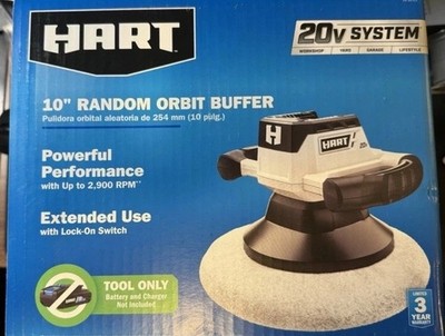 HART 20-Volt System Cordless 10-inch Random Orbit Buffer Kit HPBF01B Tool Only