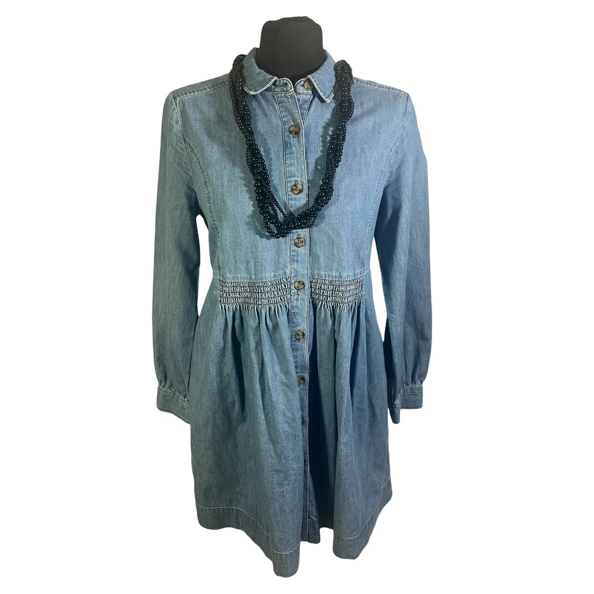 whistles denim shirt dress Whistles Winnie Denim Chambray Shirt Dress In Dark Denim - 50% Off