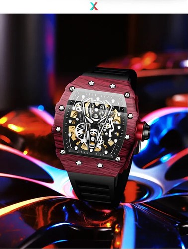 New Fashion Skeleton Mechanical Watch for Men – Automatic with Silicone Strap