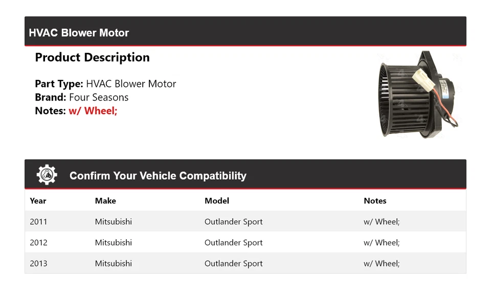 Motor soplador de climatización deportivo para Mitsubishi Outlander 2011-2013 4 estaciones 2012 Foto 2 de 4