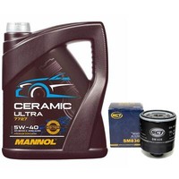 MotoröL Set 5W-40 Mannol 5 Liter + ÖLfilter SM 836 FüR Audi A1 A3 Seat VW Lupo