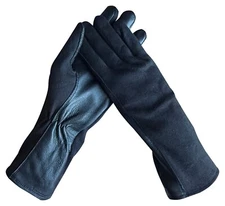 TACTICAL NOMEX FLIGHT FLYERS PILOT FIRE RESISTANT LEATHER GLOVES BLACK S M L XL