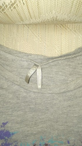Rave Max M Teens T Shirt Gray 100% Cotton Butterflies Metallic Blue Pink Purple - Picture 4 of 5