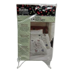 NEW Bucilla Mary Englebreit Goodnight Pillowcases Stamped Cross Stitch Kit