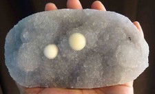 WHITE FLUORITE BALLS ON QUARTZ MATRIX BASE #481