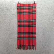 V Fraas Scarf Red Green Blue Plaid Cashmink Germany Soft Acrylic Casual