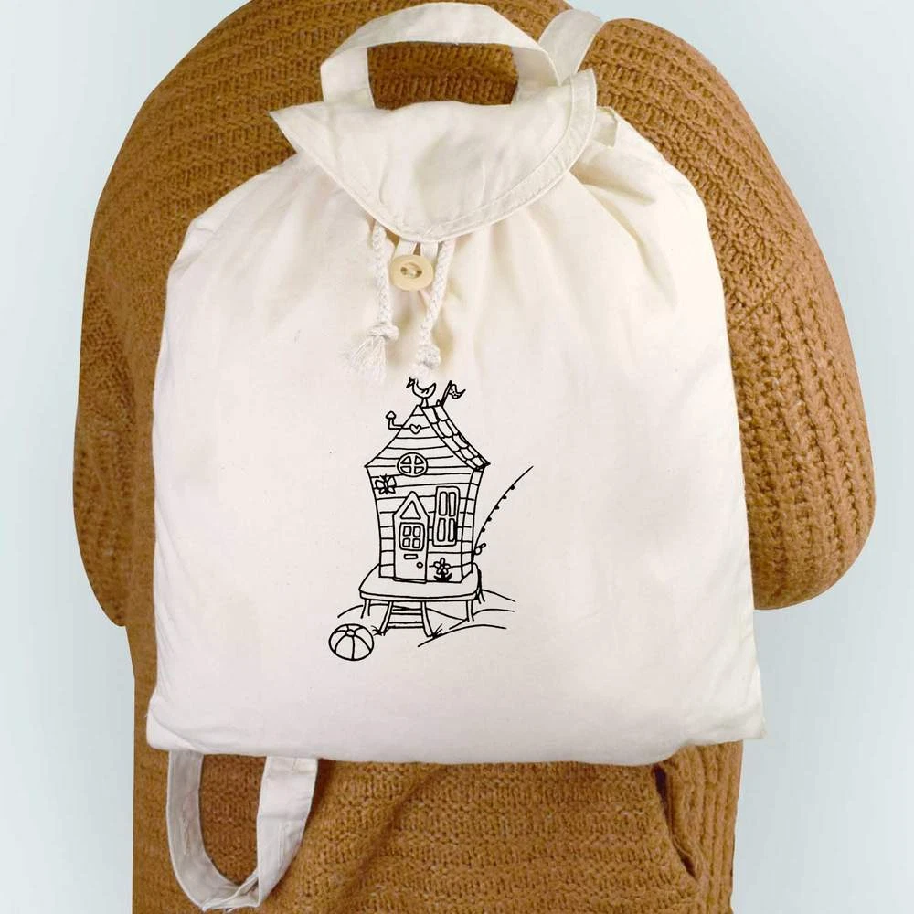 Beach canvas backpack on sale