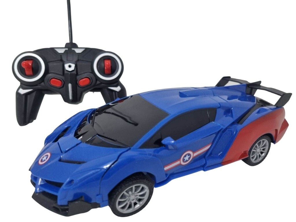 Captain America Avengers Transforming Radio Remote Control Car 360 Stunt 1/16