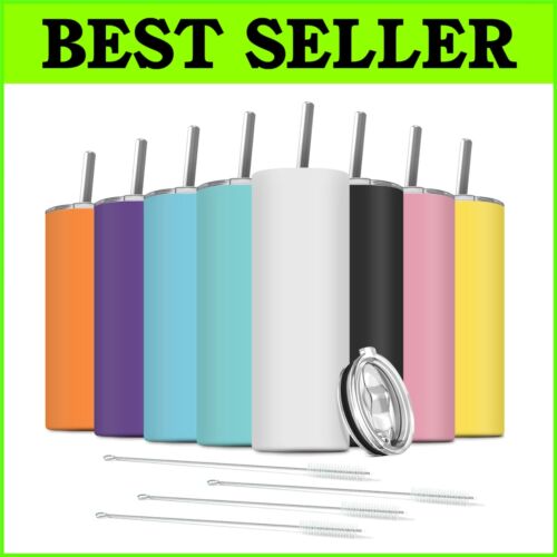 Stylish Double-Insulated 20 oz Tumbler Set with Straws - Perfect for All Drinks