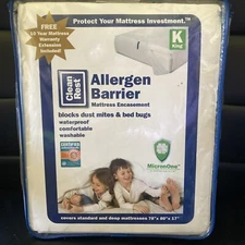 Clean Rest Allergen barrier mattress Encasement KING size NIB