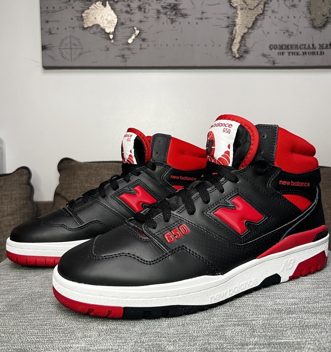 New Balance Men's BB650RBR Authentic Black Red Sneakers NEW! Sz 11