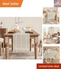 Handcrafted 15x72 Inches Bohemian Table Runner, Rustic Decor for Every Table