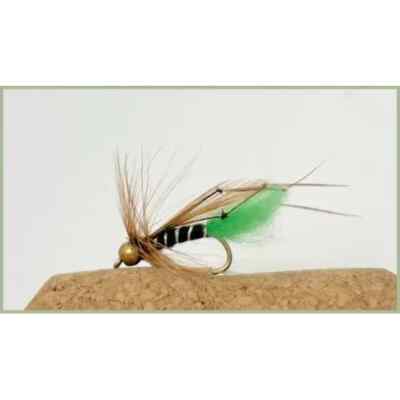 Hoppers, Forellenfliegen 6er Pack Goldhead Lime Tailed Hopper Gr. 10/12 Angeln Fliegen