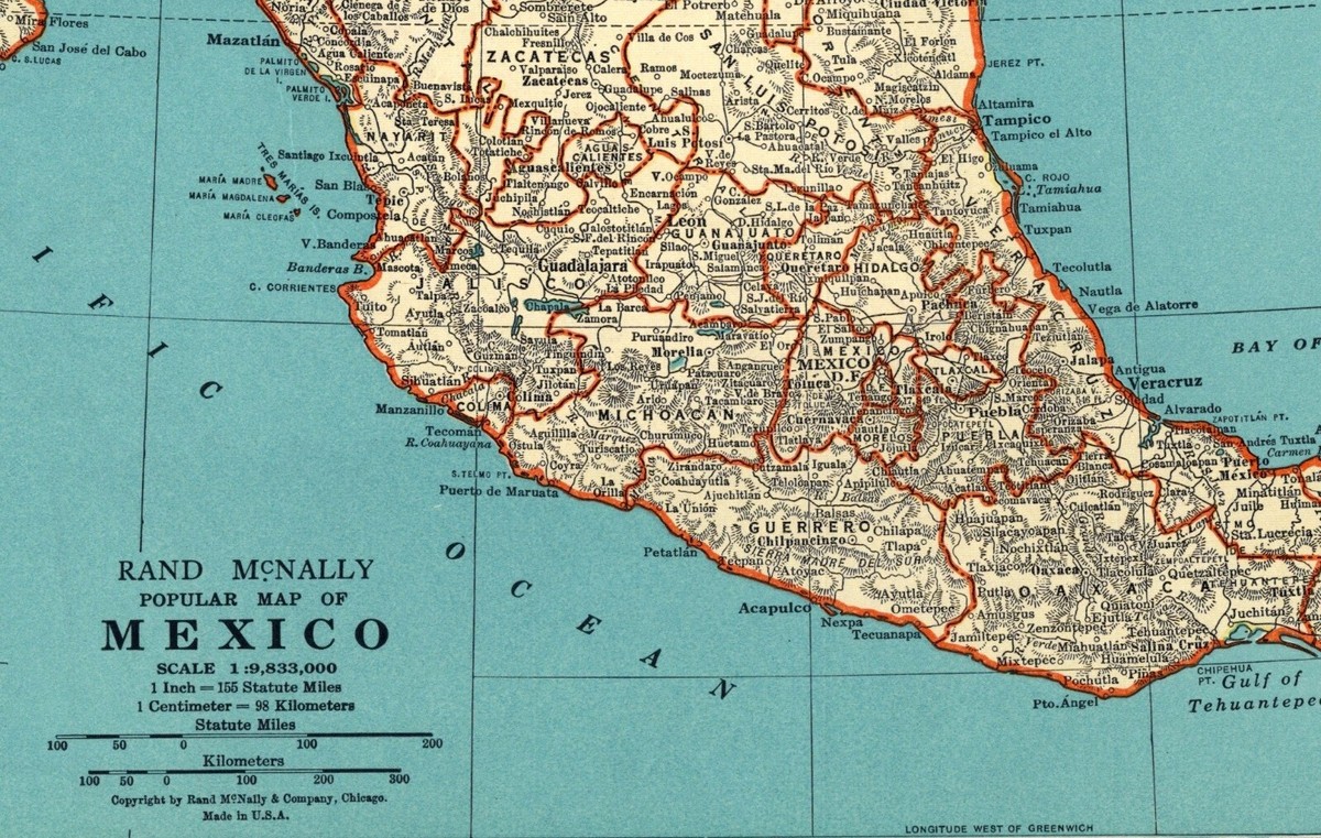 1937 Vintage MEXICO Map Atlas Map of Mexico & Baja 1937 Vintage MEXICO Map Atlas Map of Mexico & Baja